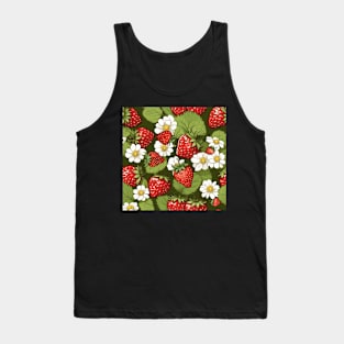 Summer Strawberries Fresh Floral Art Tank Top